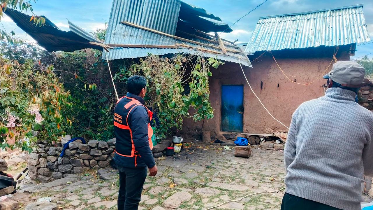 Puno: fuertes vientos y lluvias dejan daños materiales en 41 distritos