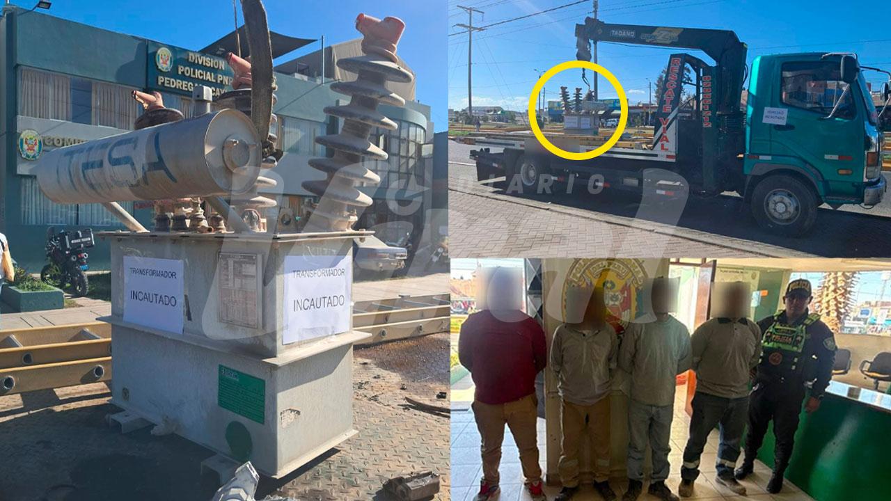 Cuatro detenidos tras presunto robo de transformador eléctrico