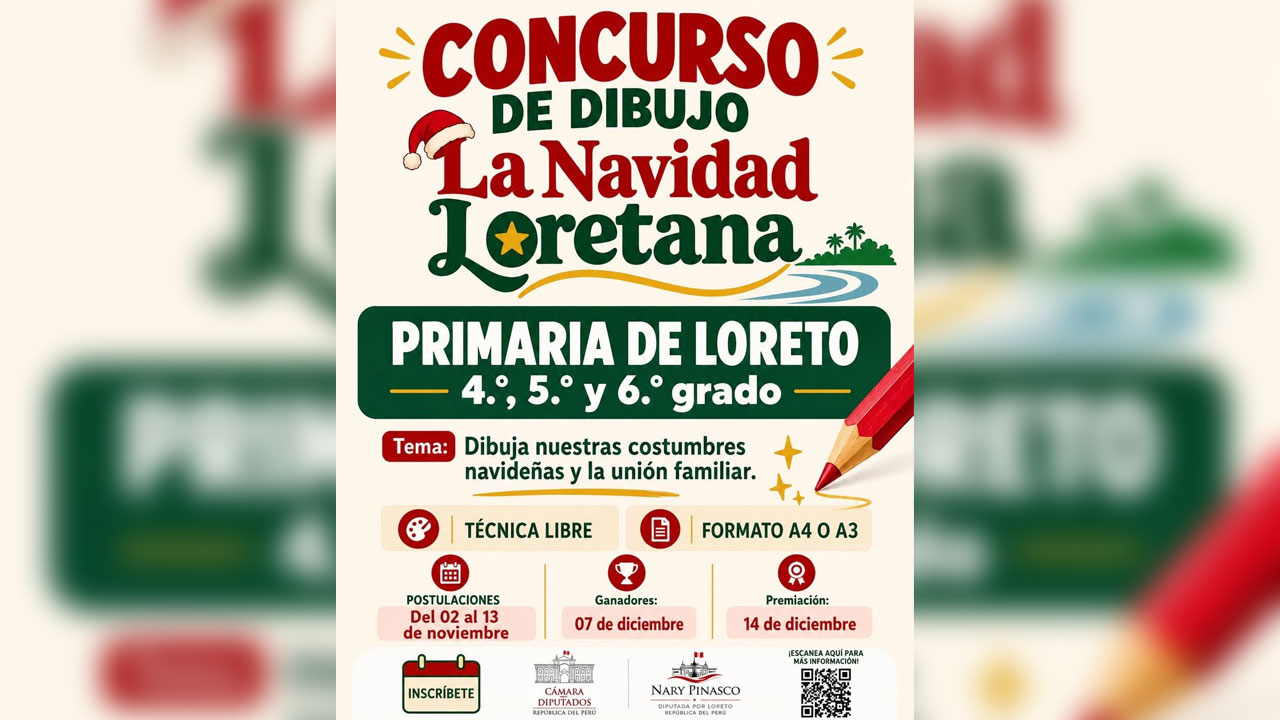 Convocan a niños de la región Loreto a participar en el concurso de pintura infantil “La Navidad loretana”