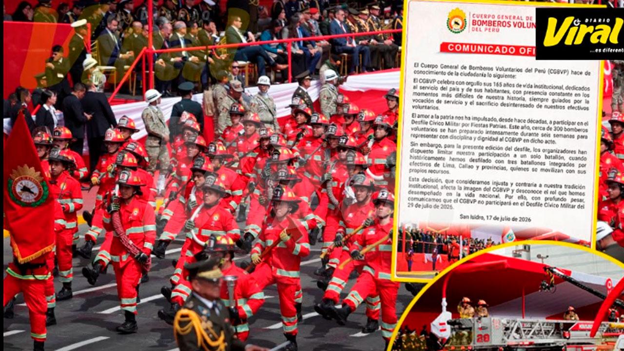 Cuerpo de Bomberos Voluntarios del Perú se retira de la Gran Parada Militar 