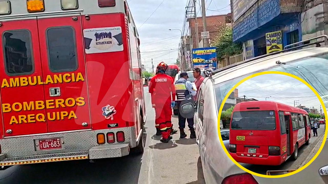 Mujer herida tras caer de bus de servicio público en Miraflores 