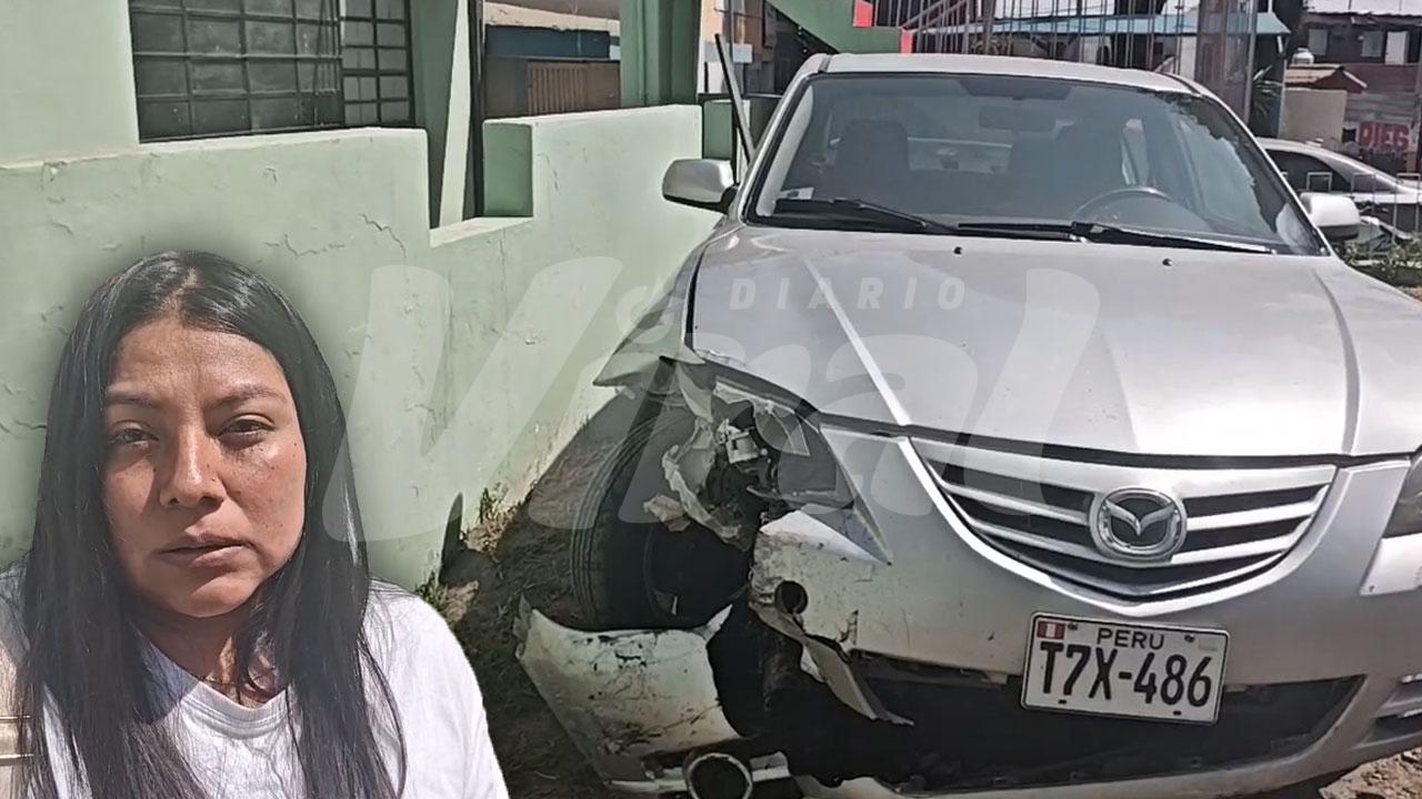 Conductor fuga tras chocar vehículo estacionado en Sachaca