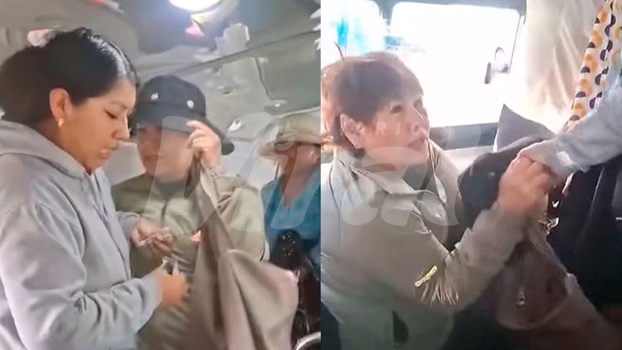 Pasajeras retienen a presunta ladrona en combi, pero chofer facilita su fuga en Majes