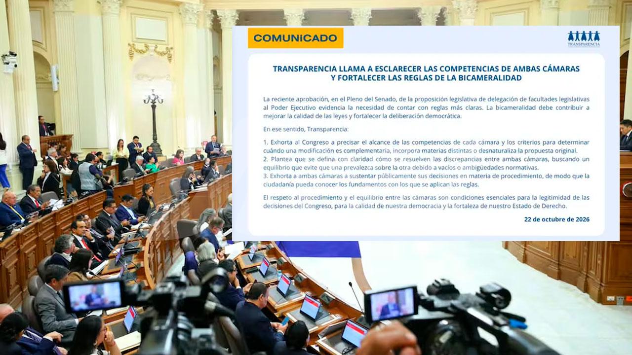 Transparencia pide reglas claras entre Senado y Diputados tras aprobación de facultades