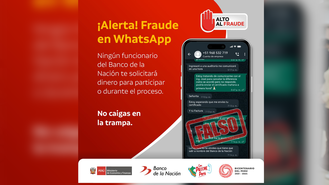 Banco de la nación pide tener cuidado con estafas en redes sociales ...