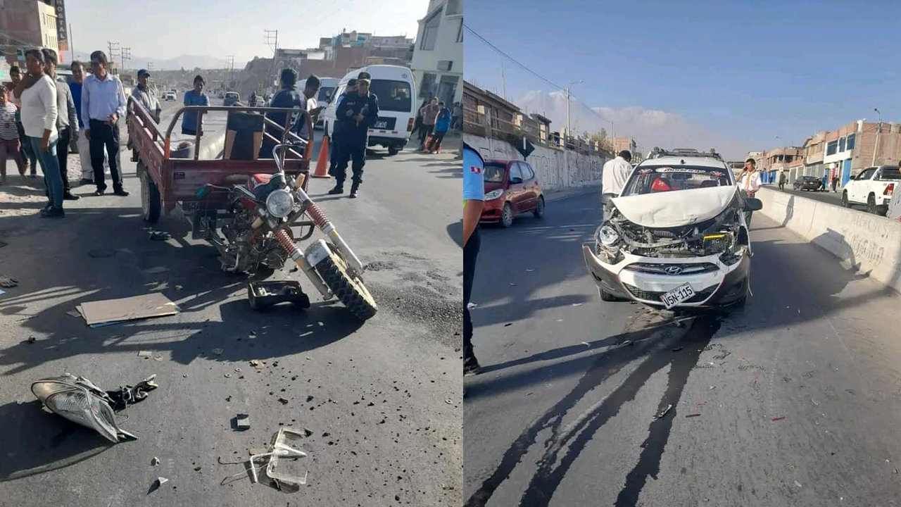 Dos heridos dejó accidente entre un vehículo y una moto en la autopista ...