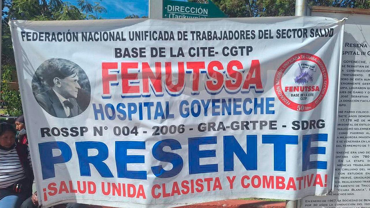 Cinco gremios del hospital Goyeneche se unen pidiendo la salida de directora Julissa Pinto