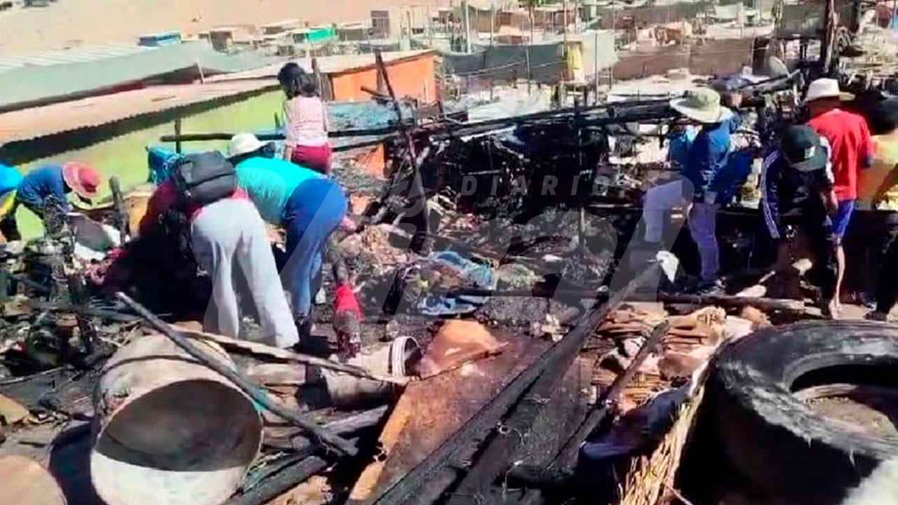 Voraz incendio destruye cuatro viviendas en Camaná