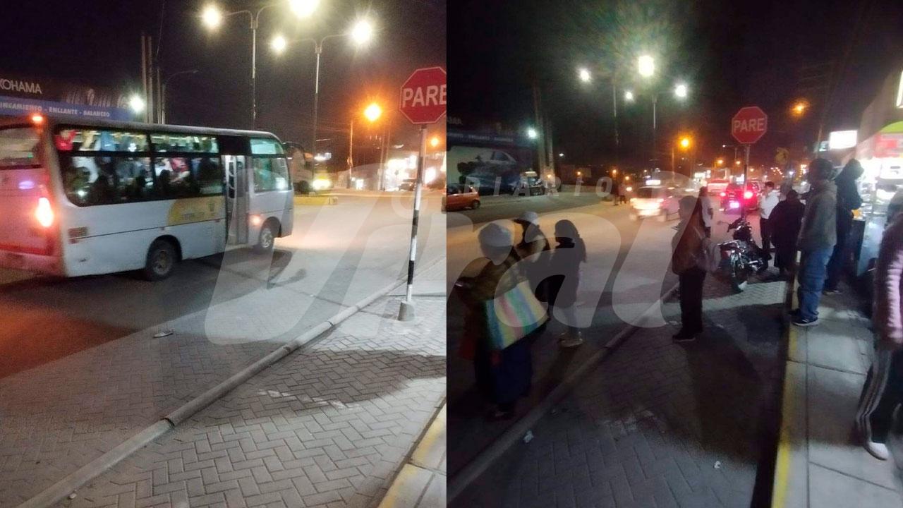 Población de Peruarbo espera hasta una hora para acceder a transporte público