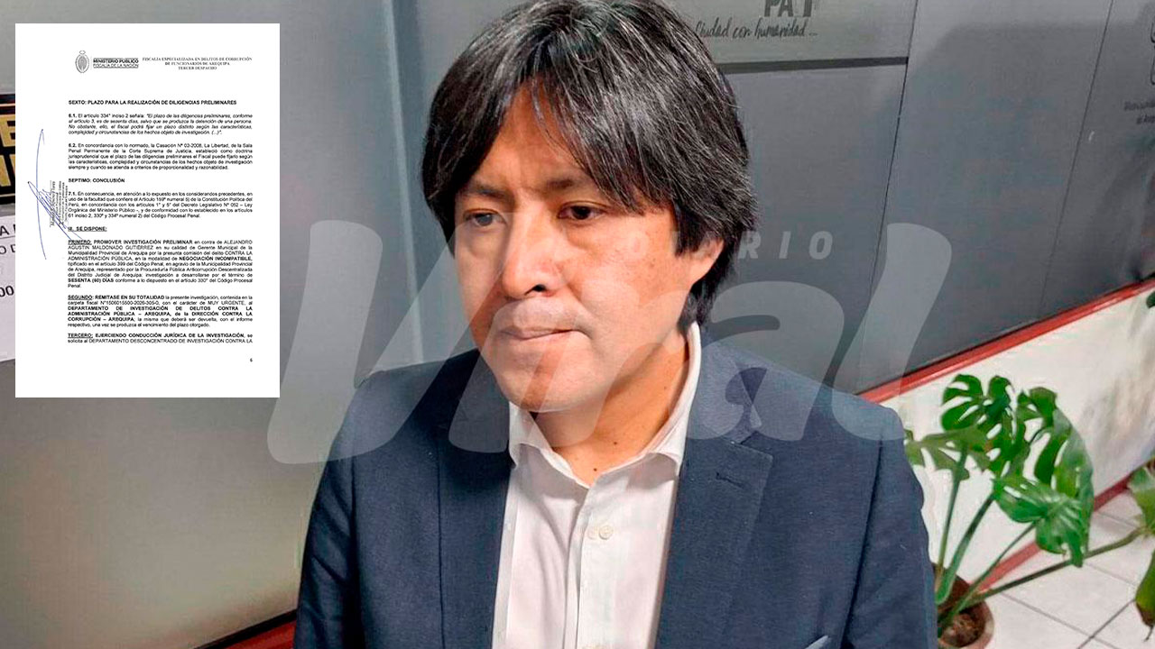 Fiscalía inicia investigación preliminar contra gerente municipal MPA, Alejandro Maldonado