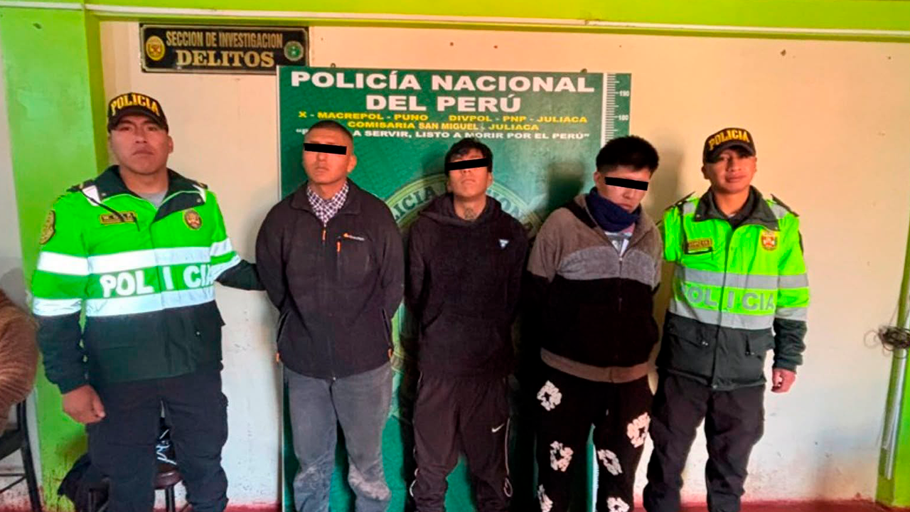 Puno: capturan a tres presuntos integrantes de “Los lechuceros de San Miguel” tras robo en Juliaca