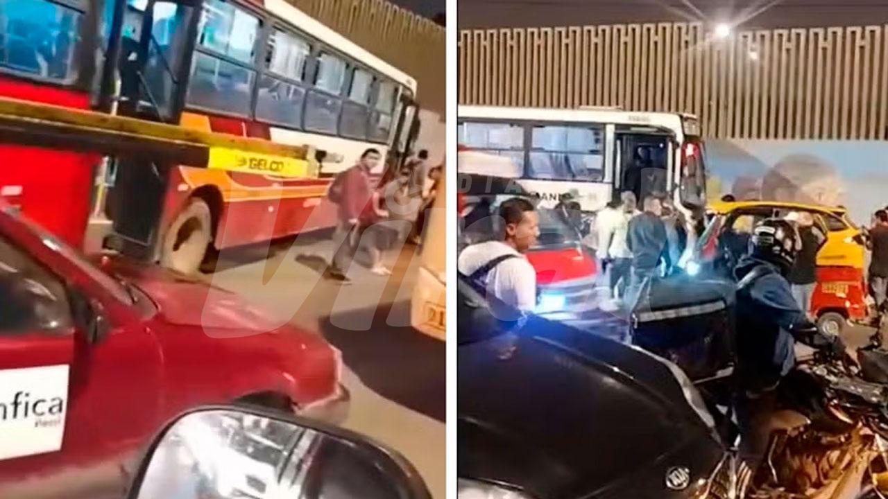 Balean a chofer de bus lleno de pasajeros en Lima