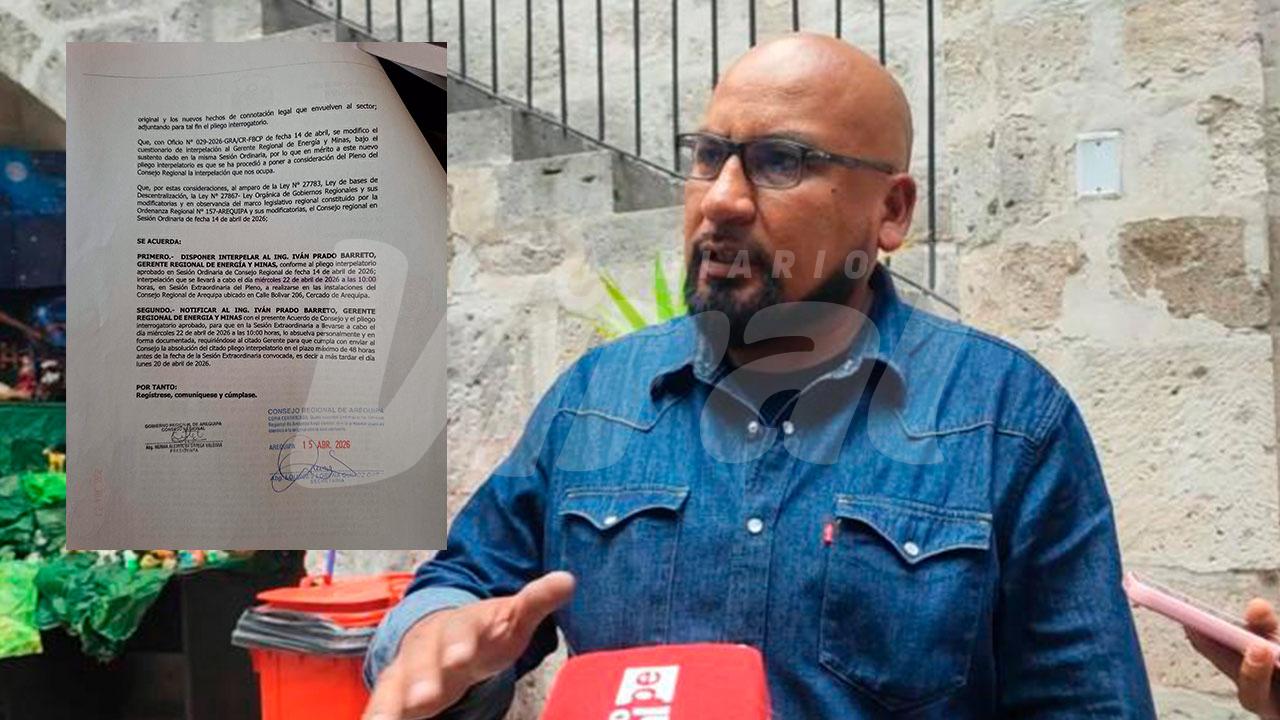 Gerente de Minas, Iván Prado, será interpelado el miércoles 22 de abril por el CRA