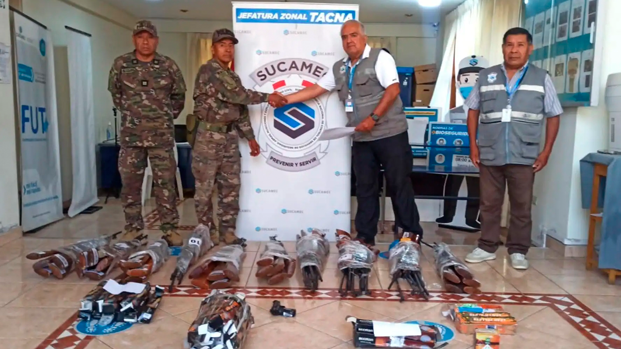 Sucamec entrega 50 armas y municiones a la Policía para reforzar seguridad en Tacna 