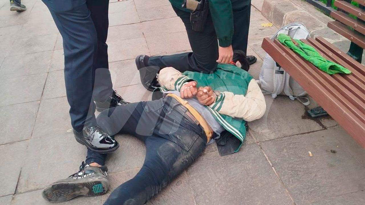 Detenido amenazaba con arma punzocortante