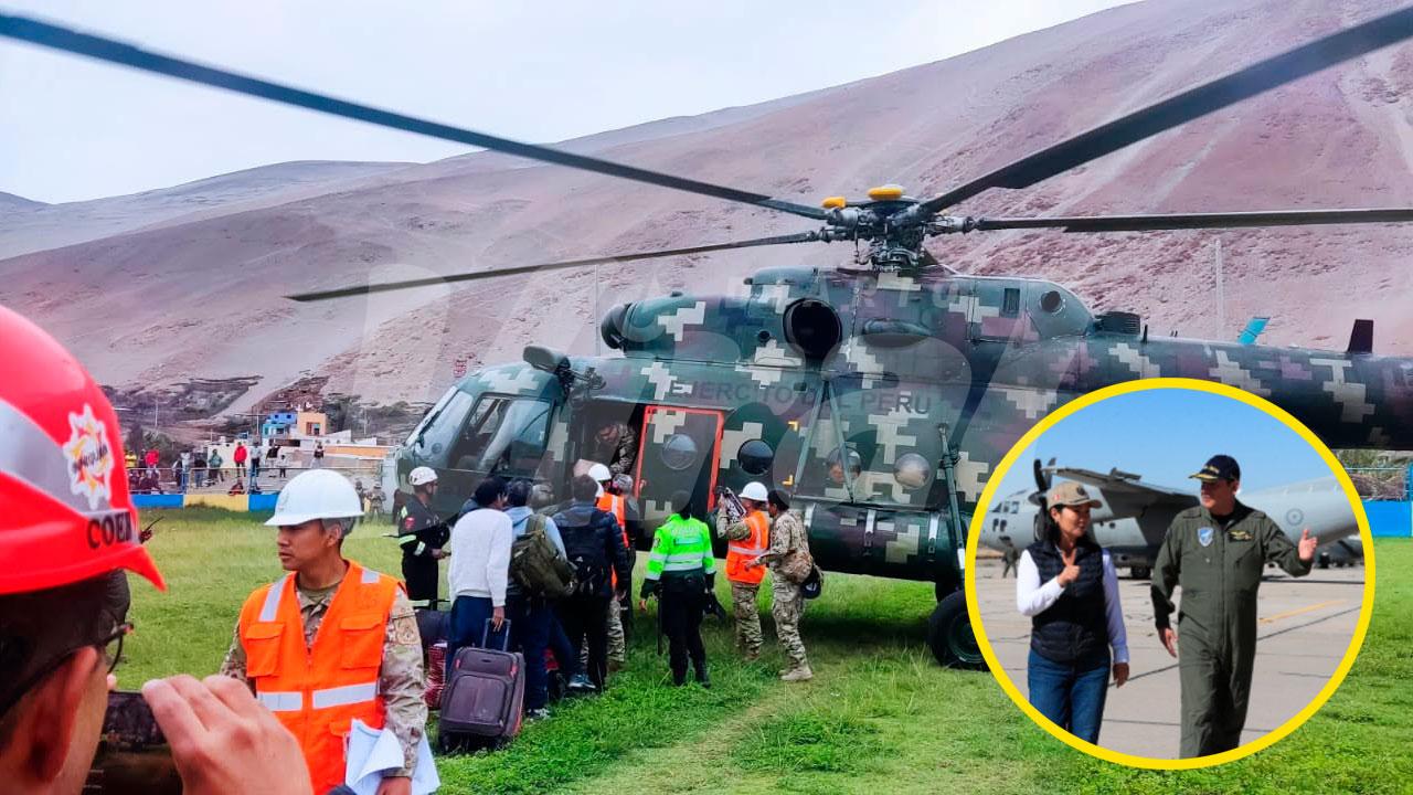 Presidenta Keiko Fujimori llega a Ocoña para supervisar puente aéreo