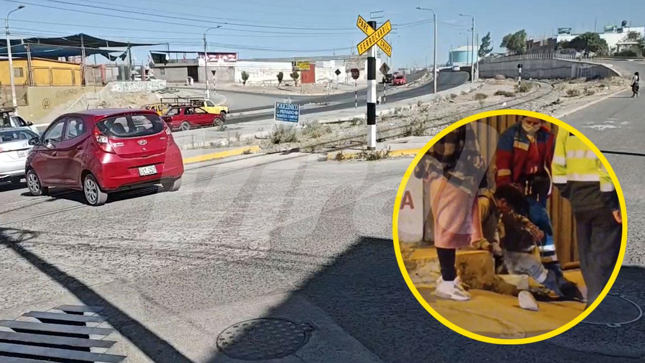 Cerro Colorado: joven se salva de morir tras ser alcanzado por tren