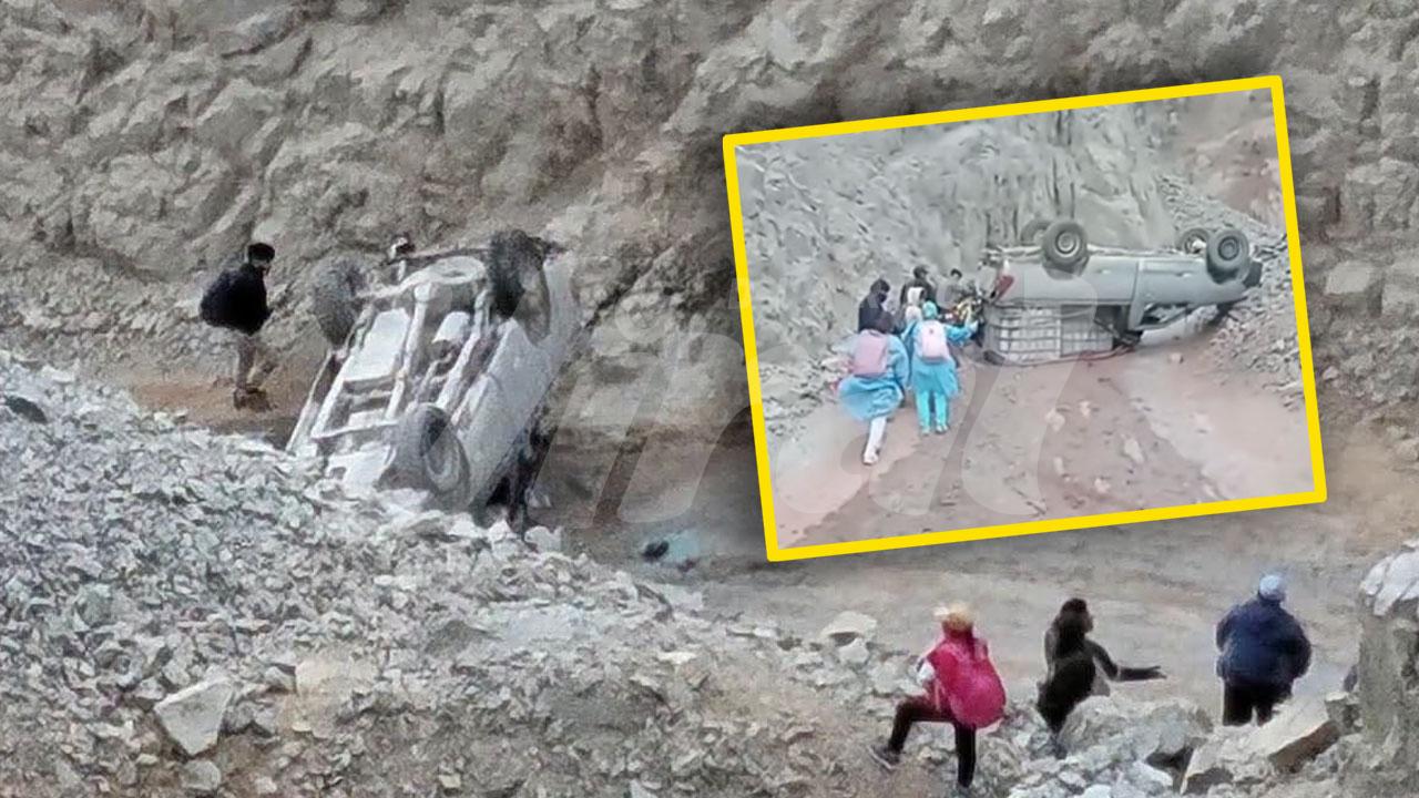 Camaná: camioneta vuelca en carretera de Secocha