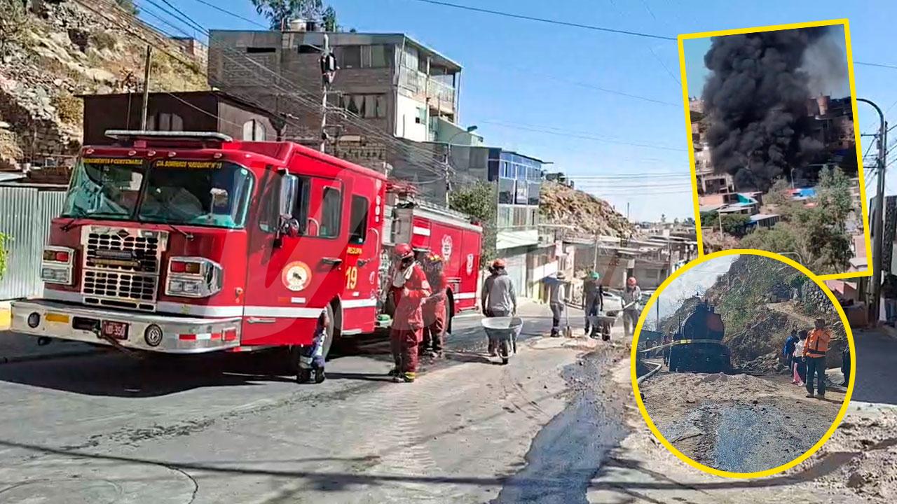 Incendio de cisterna con brea alarma a vecinos en Miraflores