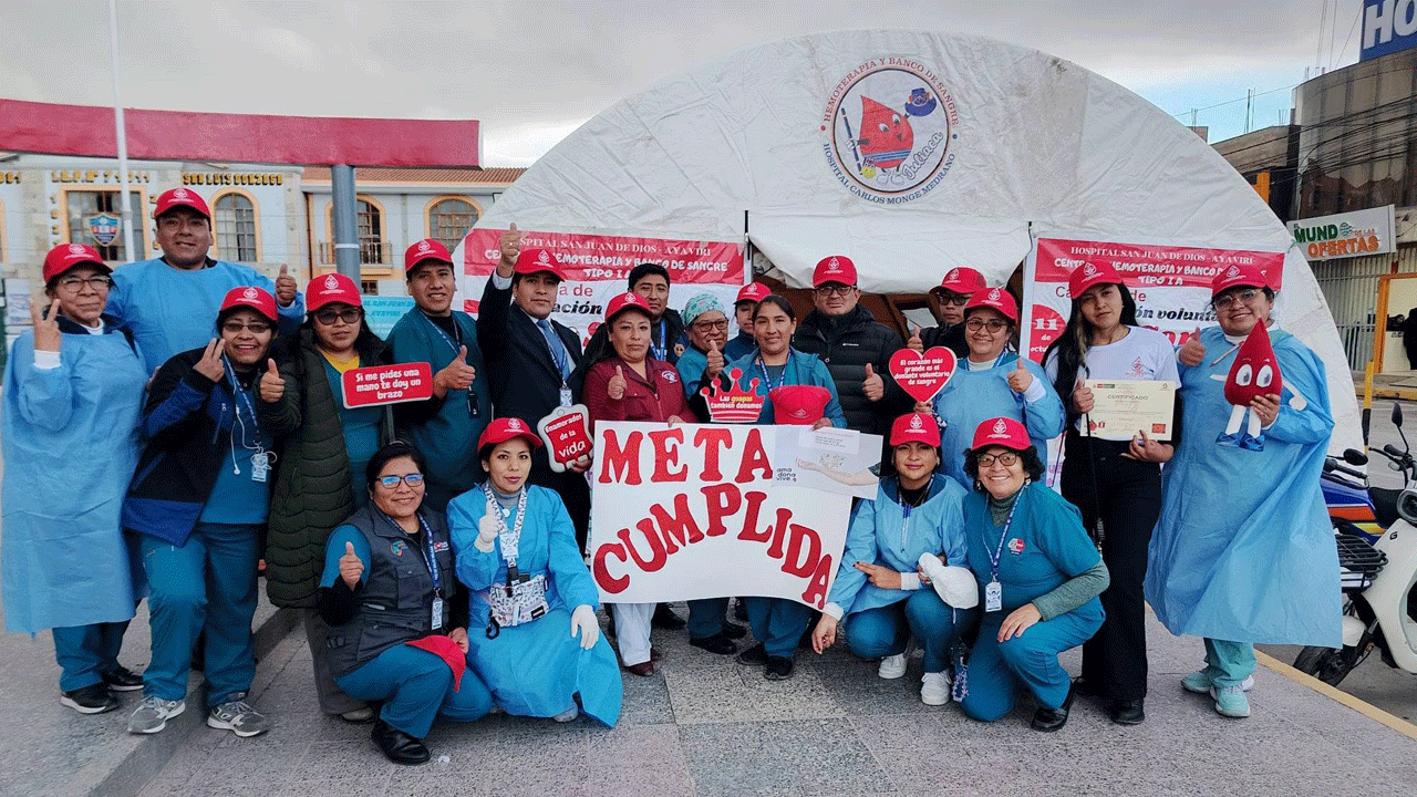 Hospital de Ayaviri supera meta y reúne 92 unidades de sangre en campaña voluntaria solidaria
