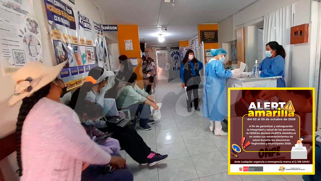 Arequipa activa alerta amarilla en hospitales por jornada electoral